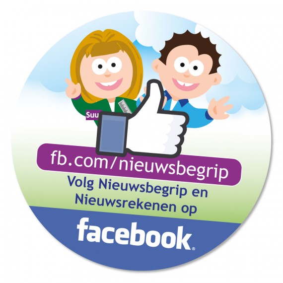 Sticker "Volg Nieuwsbegrip en Nieuwsrekenen op facebook"